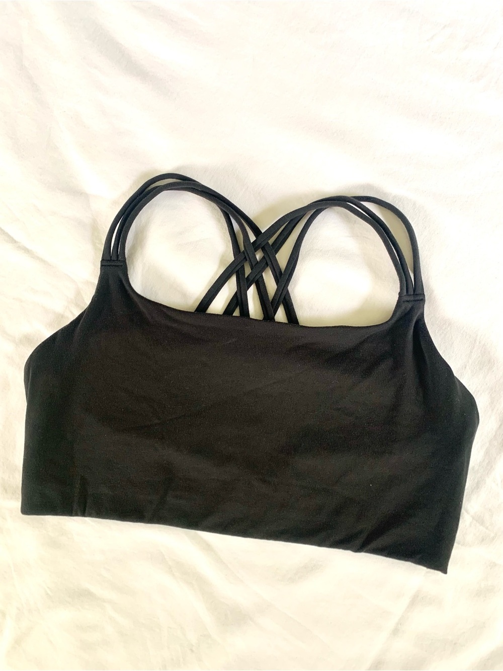 Athleta Black Strappy Sports Bra. Large